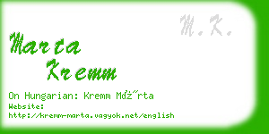 marta kremm business card
